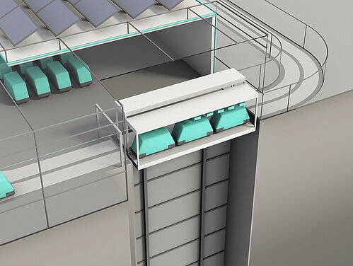 Mit Liften wird der Tunnel mit der Oberfläche verbunden. 